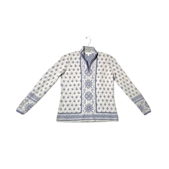 Orvis Sweaters - ORVIS Women's Gray Blue Quarter Zip Pullover Sweater Wool Blend Sz Small